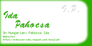 ida pahocsa business card
